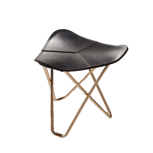CUERO DESIGN stołek PAMPA FLYING GOOSE black / baza złoto 24k
