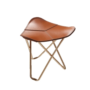 CUERO DESIGN stołek PAMPA FLYING GOOSE polo / baza złoto 24k