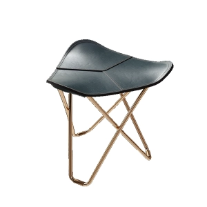 CUERO DESIGN stołek PAMPA FLYING GOOSE ocean blue / baza złoto 24k