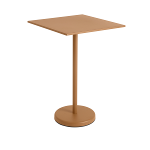 MUUTO stół ogrodowy barowy kwadratowy LINEAR STEEL wysoki, pomarańczowy