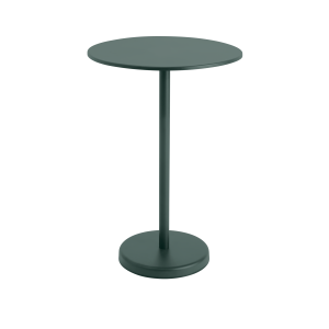 MUUTO stół ogrodowy barowy okrągły LINEAR STEEL 105h ciemnozielony