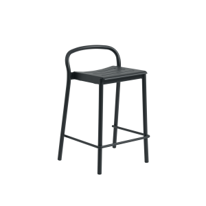 MUUTO krzesło barowe ogrodowe LINEAR STEEL 65cm czarne