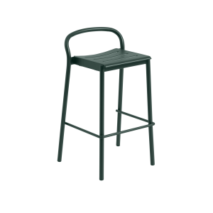 MUUTO krzesło barowe ogrodowe LINEAR STEEL 75cm ciemnozielone