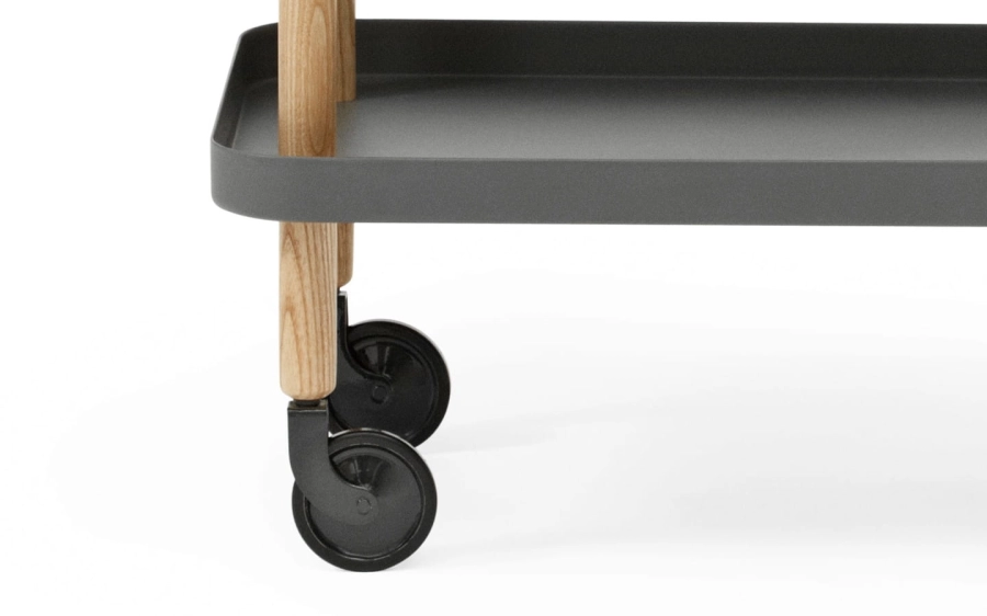 NORMANN COPENHAGEN stolik / barek na kółkach BLOCK jesion/ciemna szarość