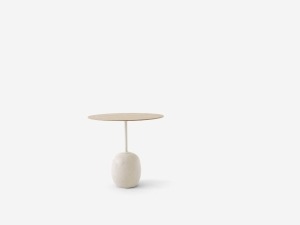 &Tradition stolik LATO LN9 Lacquered Oak w. Crema Diva marble 40 x 50 cm
