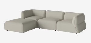 BOLIA sofa 3-osobowa z pufem ARKE lewa