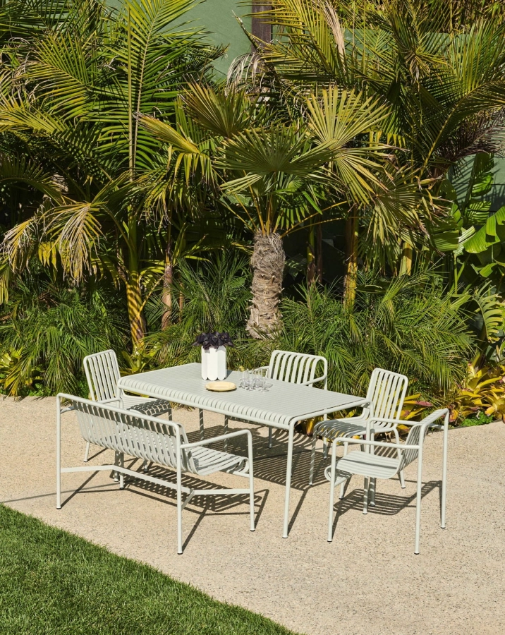Palissade Table sky grey_Palissade Dining Armchair sky grey_Palissade Chair sky grey_Arcs Vase white.jpg