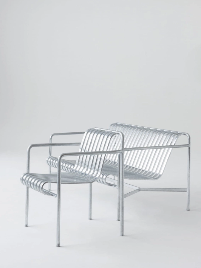 Palissade Dining Armchair hot galvanised_Palissade Dining Bench Armrest hot galvanised.jpg