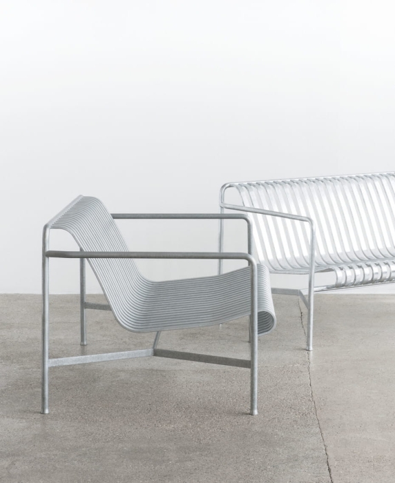 Palissade Lounge Chair Low hot galvanised_Palissade Dining Bench Armrest hot galvanised.jpg