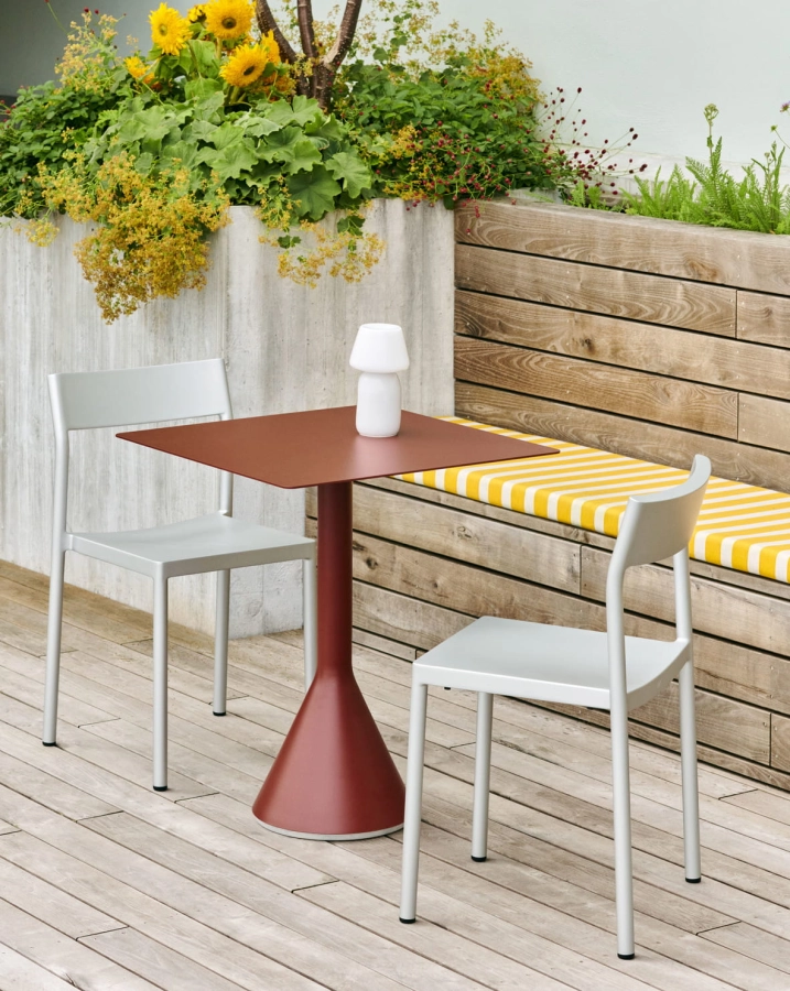 Type Chair silver grey aluminium_Apollo Portable white_Palissade Cone Table L65xW65xH74 iron red.jpg