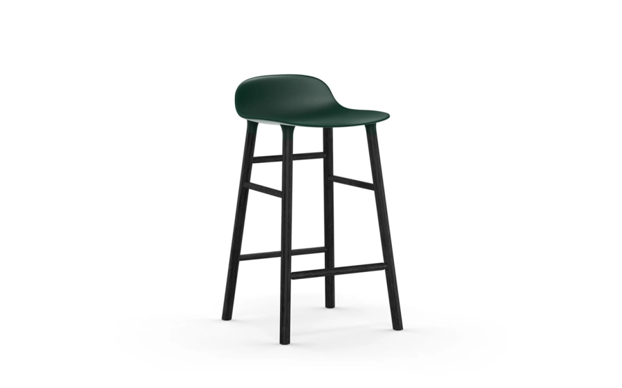 NORMANN COPENHAGEN krzesło barowe FORM WOOD czarne/zielone