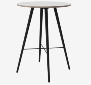 BOLIA stół barowy BEAVER Ø80 biały laminat / nogi czarny dąb