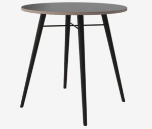 BOLIA stół BEAVER Ø80 czarny laminat / nogi czarny dąb