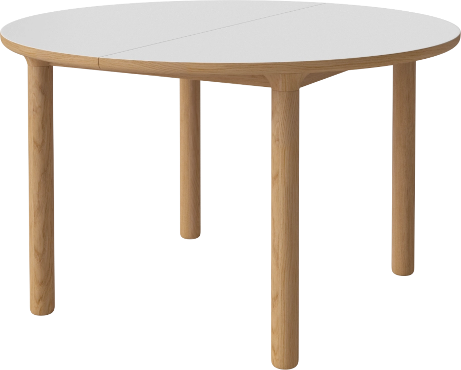Yacht Dining table Round-Top_White laminate_Oiled oak Solid_Round legs_TSCA 03-096-07_10556445_angle.png