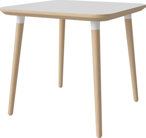 BOLIA stół SEED 80 x 80 biały laminat / białe wsporniki