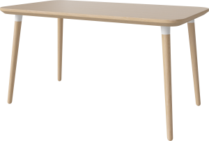 BOLIA stół SEED 140 x 80 dąb bielony / białe wsporniki