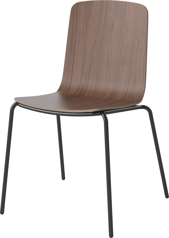 Palm Veneered Dining Chair with Metal Legs_Black lacquered steel_Oiled walnut Veneer 02-092-45_15408368_angle.png