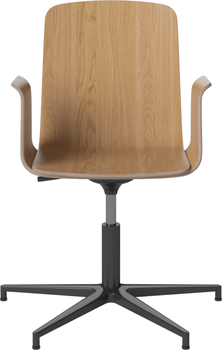 Palm Veneered Office Chair with Armrests and Gliders_Black lacquered steel_Oiled oak 02-092-49_15408367.png