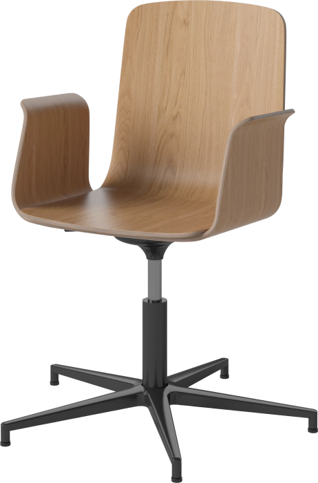 Palm Veneered Office Chair with Armrests and Gliders_Black lacquered steel_Oiled oak 02-092-49_15408367_angle.png