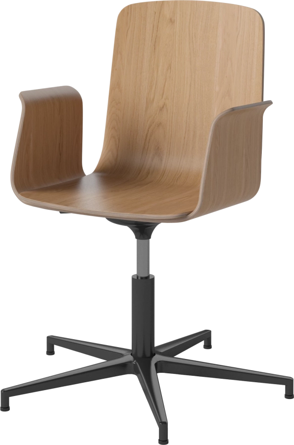 Palm Veneered Office Chair with Armrests and Gliders_Black lacquered steel_Oiled oak 02-092-49_15408367_angle.png