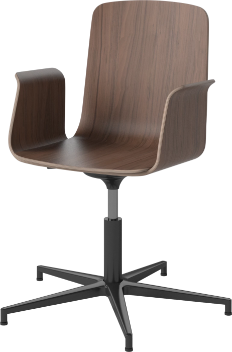 Palm Veneered Office Chair with Armrests and Gliders_Black lacquered steel_Oiled walnut 02-092-49_15408368_angle.png