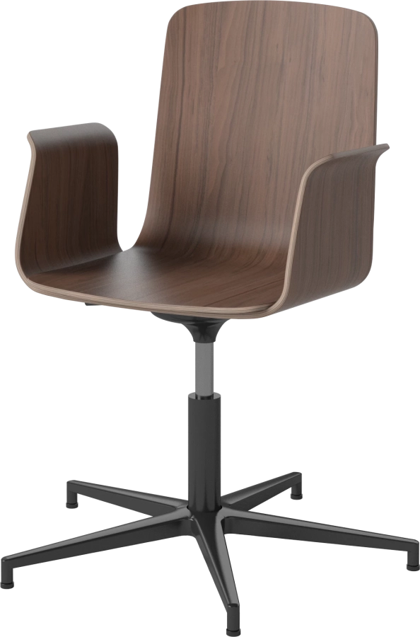 Palm Veneered Office Chair with Armrests and Gliders_Black lacquered steel_Oiled walnut 02-092-49_15408368_angle.png