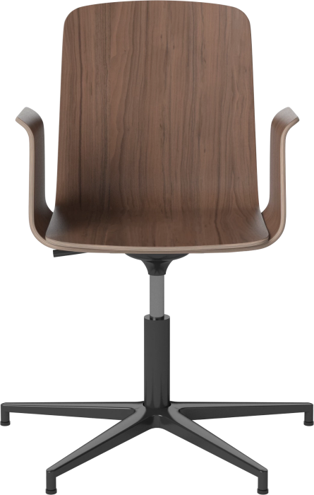 Palm Veneered Office Chair with Armrests and Gliders_Black lacquered steel_Oiled walnut 02-092-49_15408368.png