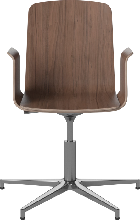 Palm Veneered Office Chair with Armrests and Gliders_Chrome plated steel_Oiled walnut 02-092-49_1838654.png