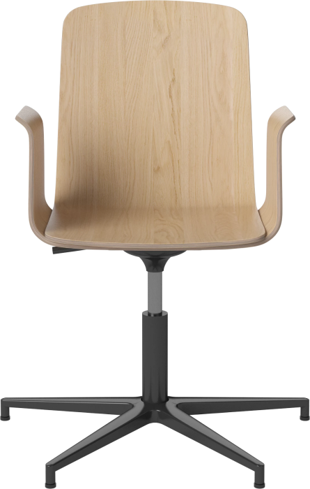 Palm Veneered Office Chair with Armrests and Gliders_Black lacquered steel_White pigmented oiled oak 02-092-49_15408369.png