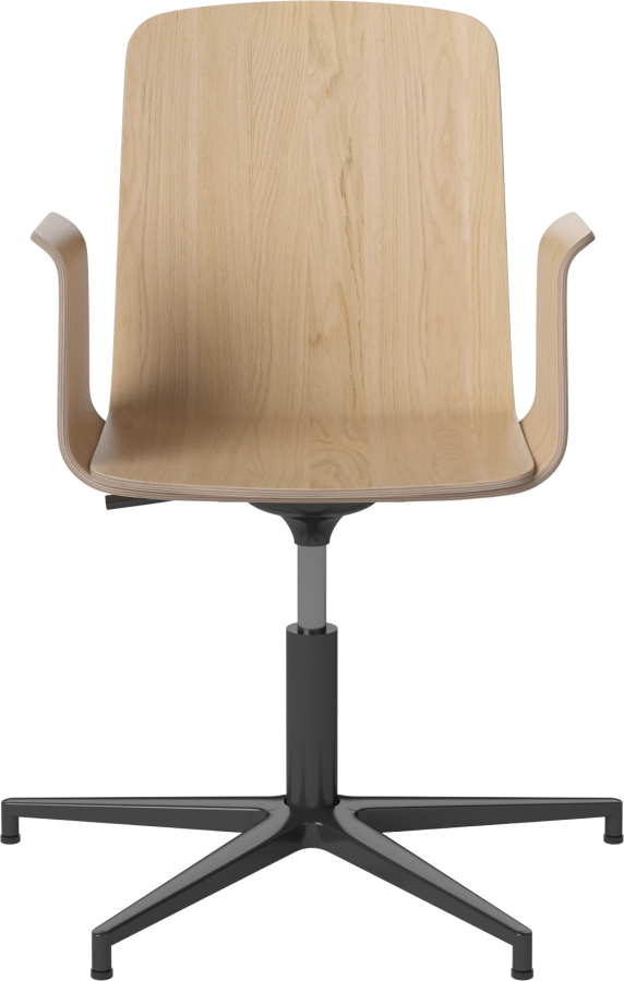 Palm Veneered Office Chair with Armrests and Gliders_Black lacquered steel_White pigmented oiled oak 02-092-49_15408369.png