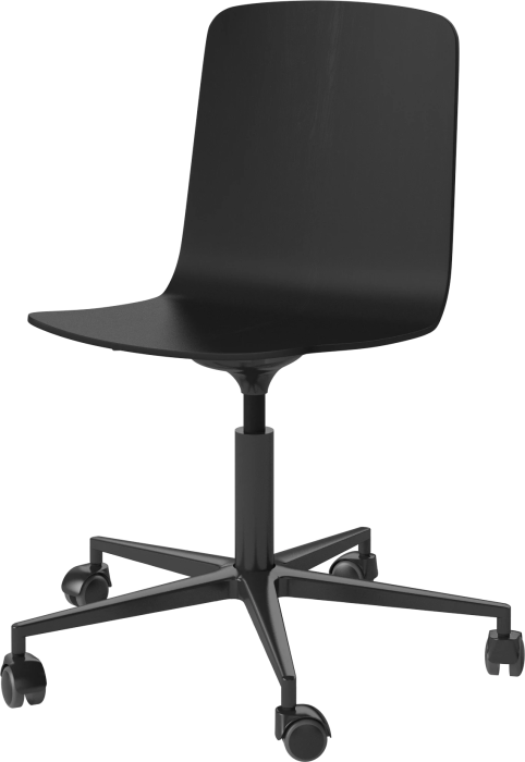 Palm Veneered Office Chair with Wheels_Black lacquered steel_Black lacquered oak 02-092-55_15408366.png