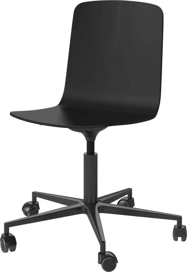 Palm Veneered Office Chair with Wheels_Black lacquered steel_Black lacquered oak 02-092-55_15408366.png