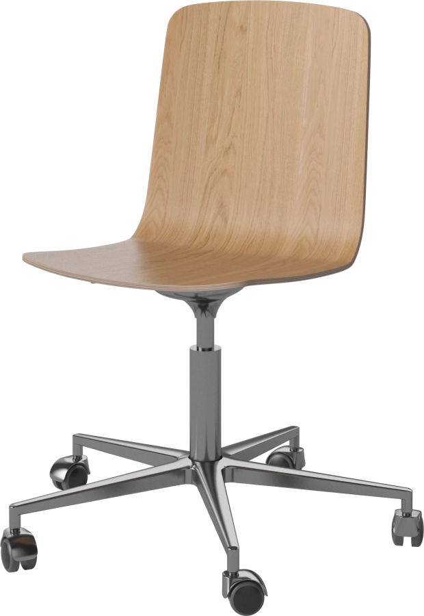 Palm Veneered Office Chair with Wheels_Chrome plated steel_Oiled oak 02-092-55_1838645_angle.png