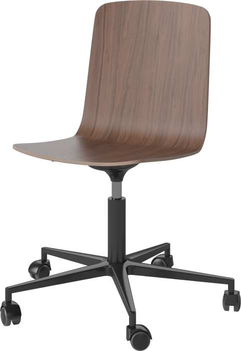 Palm Veneered Office Chair with Wheels_Black lacquered steel_Oiled walnut 02-092-55_15408368_angle.png