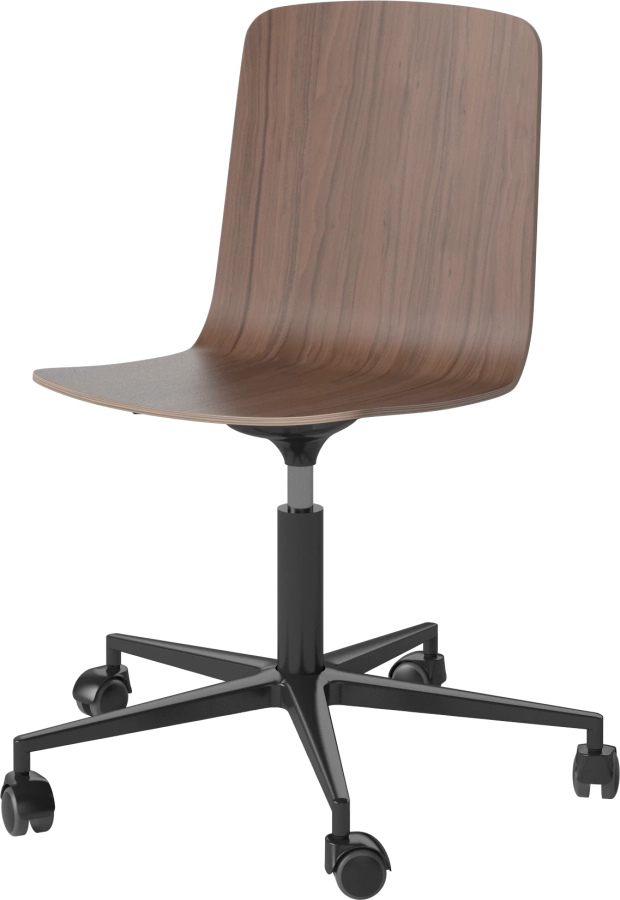 Palm Veneered Office Chair with Wheels_Black lacquered steel_Oiled walnut 02-092-55_15408368_angle.png