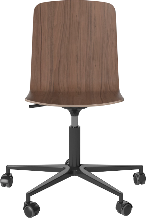 Palm Veneered Office Chair with Wheels_Black lacquered steel_Oiled walnut 02-092-55_15408368.png