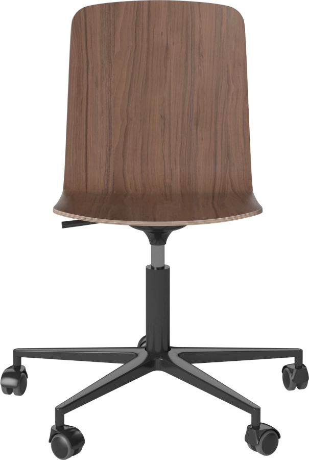 Palm Veneered Office Chair with Wheels_Black lacquered steel_Oiled walnut 02-092-55_15408368.png