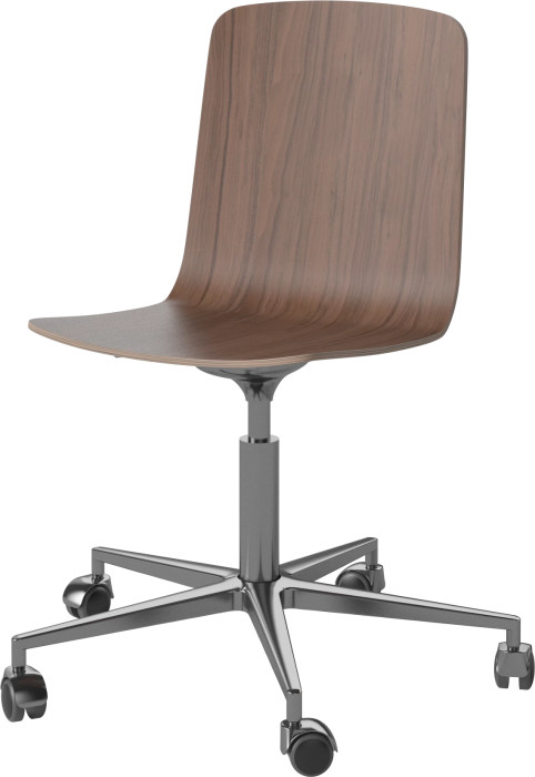 Palm Veneered Office Chair with Wheels_Chrome plated steel_Oiled walnut 02-092-55_1838654_angle.png