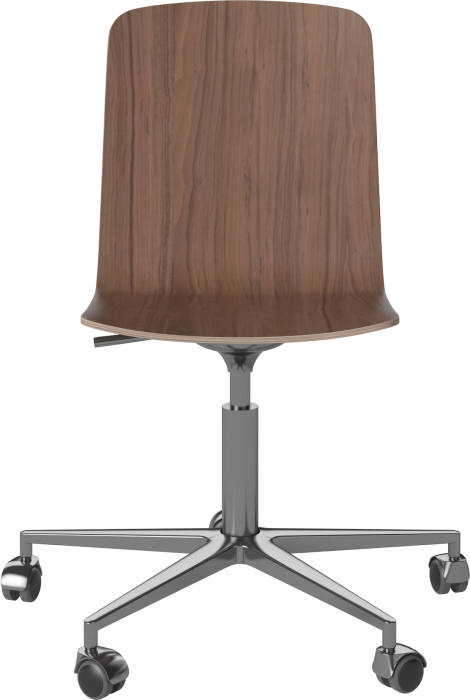 Palm Veneered Office Chair with Wheels_Chrome plated steel_Oiled walnut 02-092-55_1838654.png