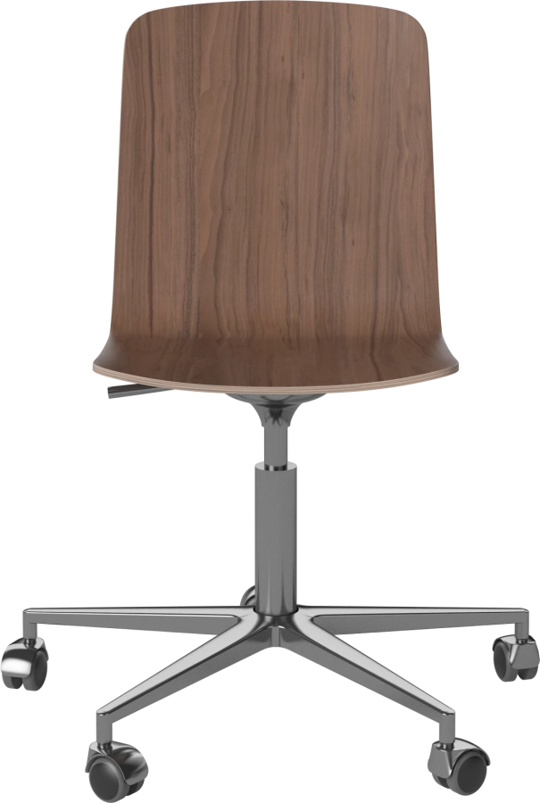 Palm Veneered Office Chair with Wheels_Chrome plated steel_Oiled walnut 02-092-55_1838654.png