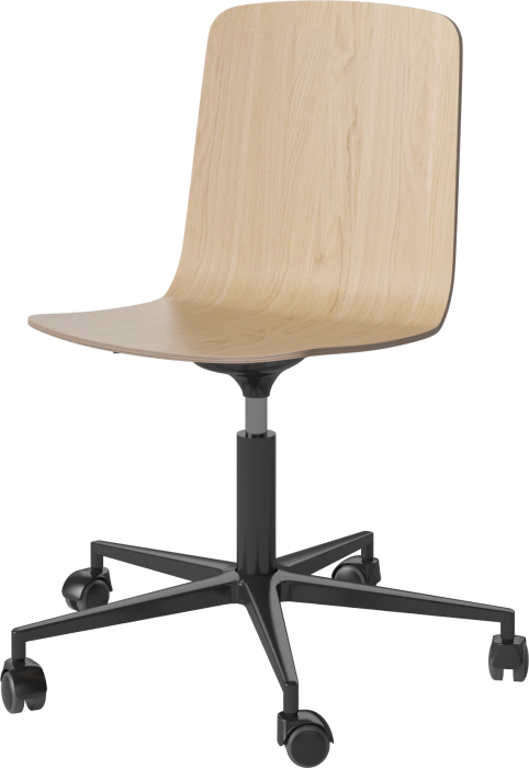Palm Veneered Office Chair with Wheels_Black lacquered steel_White pigmented oiled oak 02-092-55_15408369_angle.png