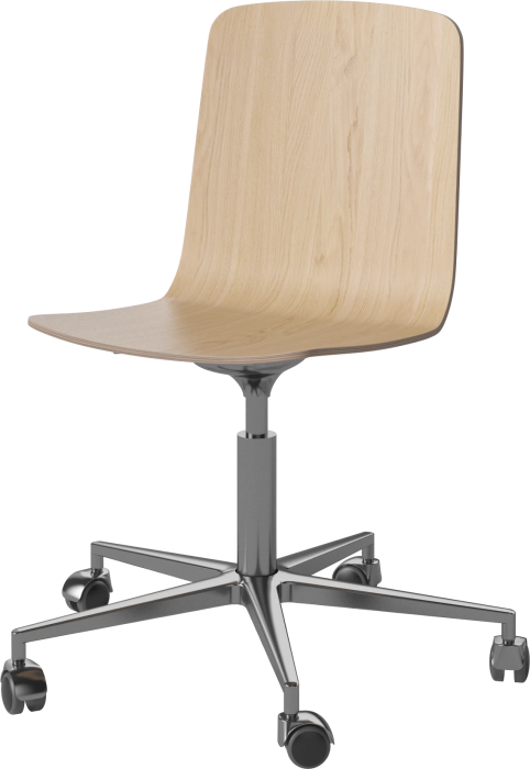 Palm Veneered Office Chair with Wheels_Chrome plated steel_White pigmented oiled oak 02-092-55_6433704_angle.png