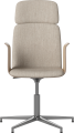 Palm Uph. CEO Chair w. Ven. Armrests and Gliders_Baize Sand_Chrome plated steel_White pigmented oiled oak 02-092-61_00275.png