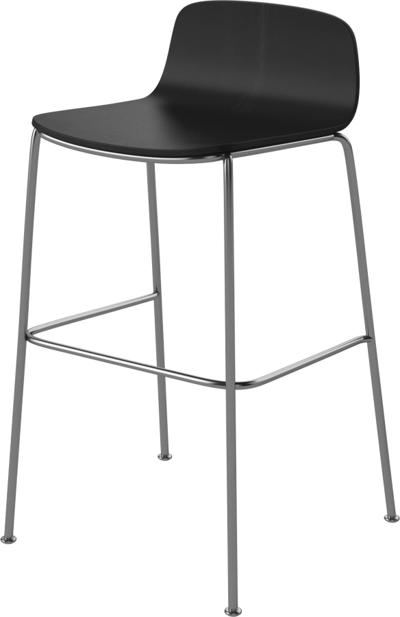 Palm Barstool H65 cm_Chrome plated steel_Black lacquered oak 02-092-65_00005_angle.png