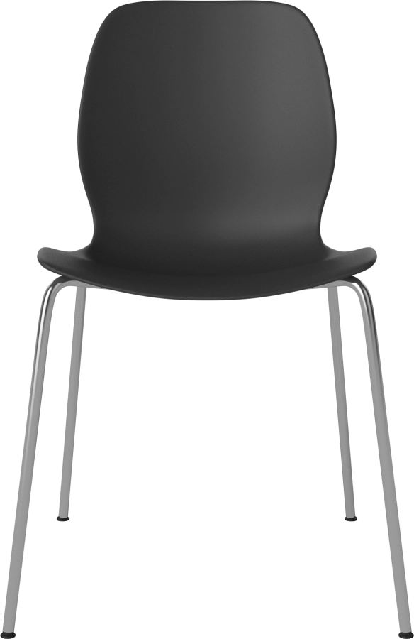 Seed Dining Chair - Poly_Metal Legs_Chrome plated steel_Black polypropylene 02-327-10_00001.png