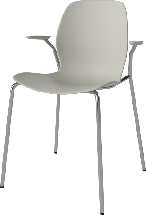 Seed Dining Chair - Poly_Metal Legs and Armrest_Grey armrest_Chrome plated steel_Grey polypropylene 02-327-25_00004_angle.png