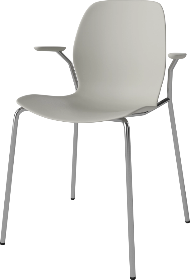 Seed Dining Chair - Poly_Metal Legs and Armrest_Grey armrest_Chrome plated steel_Grey polypropylene 02-327-25_00004_angle.png