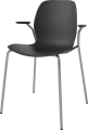 Seed Dining Chair - Poly_Metal Legs and Armrest_Black armrest_Chrome plated steel_Black polypropylene 02-327-25_00001_angle (1).png