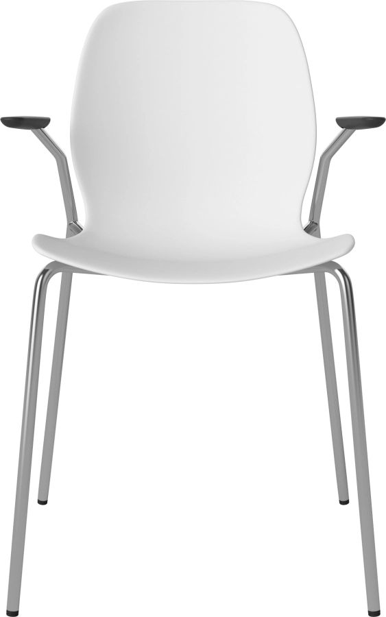 Seed Dining Chair - Poly_Metal Legs and Armrest_Black armrest_Chrome plated steel_White polypropylene 02-327-25_00003.png