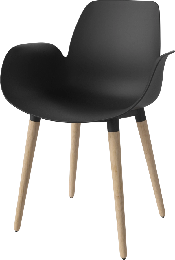 Seed Dining Armchair - Poly_Wood Legs_White pigmented oiled oak_Black polypropylene 02-327-35_00006_angle.png